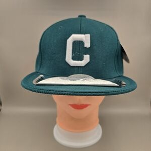 Flat Cap By Top Pro Cleveland Guardians Green Fitted Hat Size 7 3/8
